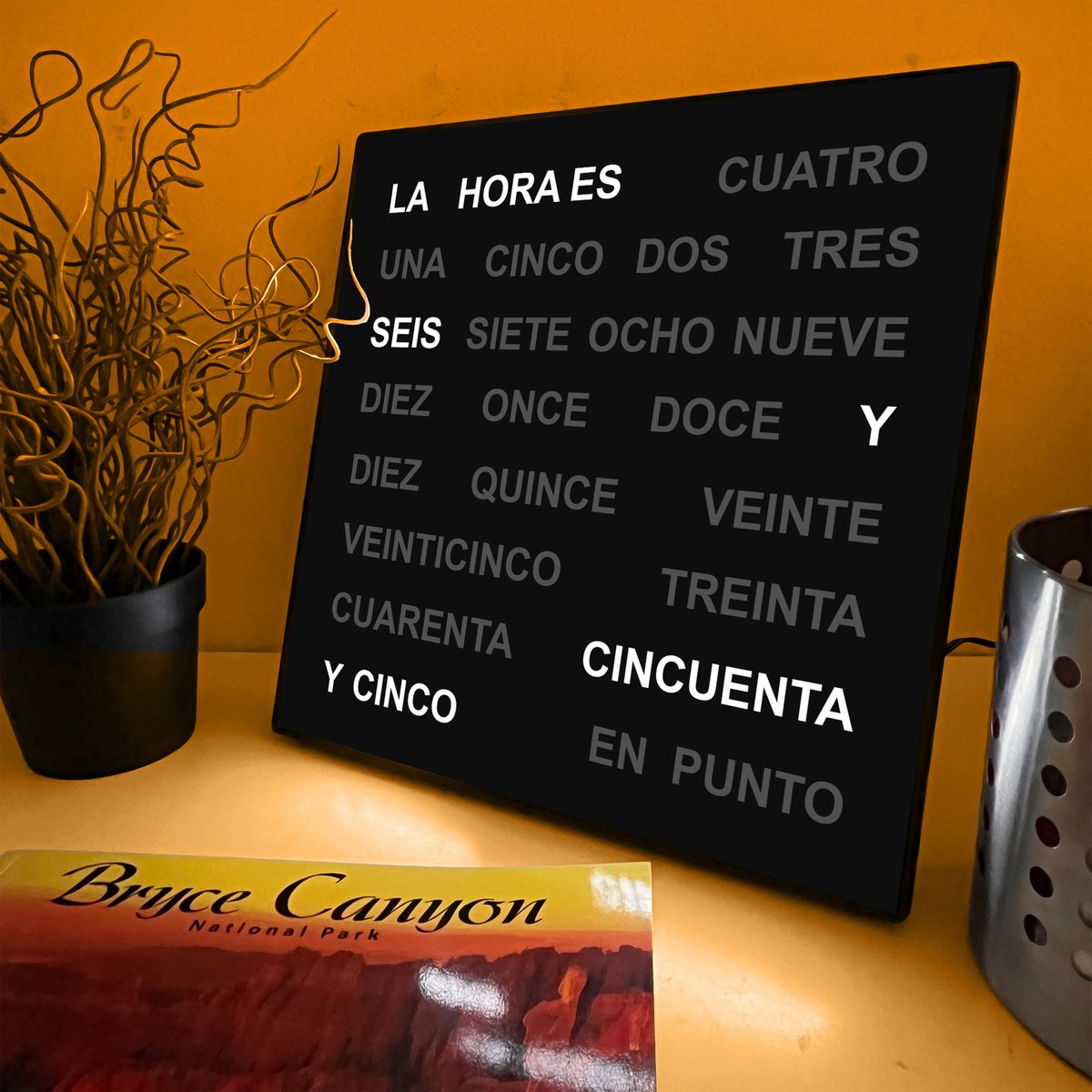 enapy_store's tweet image. ENAPY Spanish  Language Word Clock on Sale  - LED Text Display - Dual-Voltage Plug (110-240V) -  A Unique Gift Item - 28cm X 28cm X 3cm (11" X 11" X 1.1")                
.          
enapystore.etsy.com/listing/149517…
.
#clock #deskclock #spanish #SpanishClock #giftidea