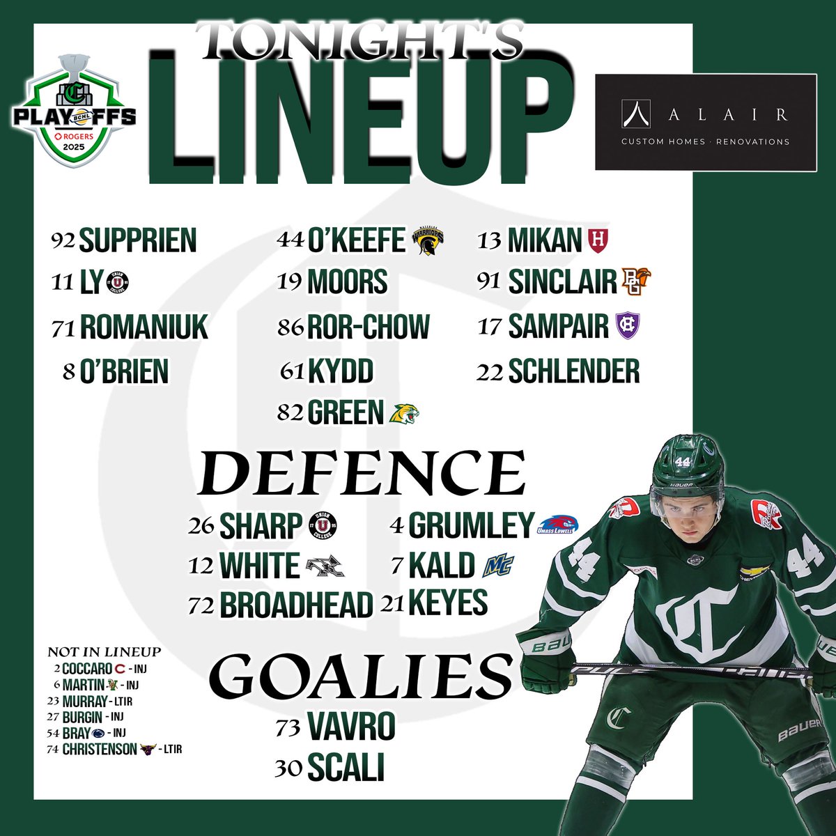 SPcrusaders's tweet photo. Tonight’s Alair Homes Lineup for Game 3. https://t.co/nwHpe2Hg11