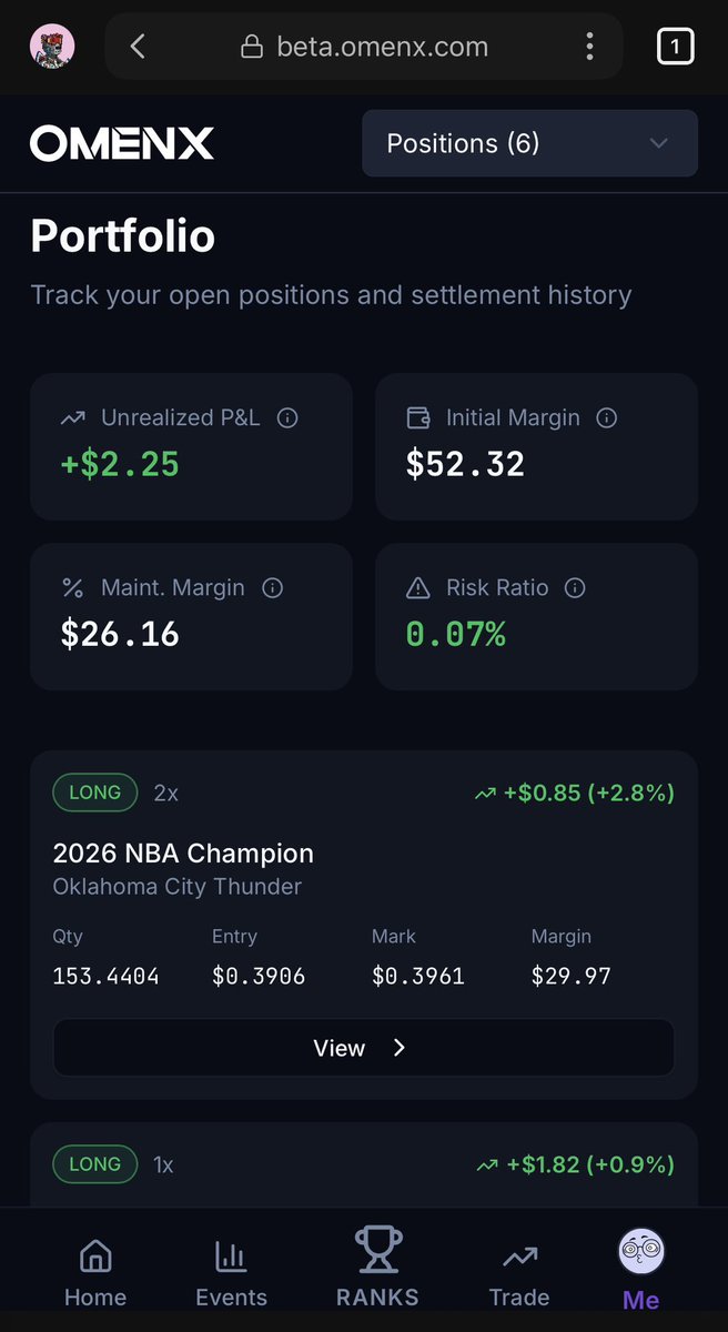 Benzempire2021's tweet image. Gm 𝕏 Grinders 🌞
Two gems you shouldn’t ignore 👇

@OmenX_Official is redefining prediction markets 💁‍♂️ not basic yes/no bets, but the first perpetual prediction market.

Trade your opinions like a pro:
➠  Go long/short
➠  Use leverage
➠  Enter &amp;amp; exit anytime
➠  Manage