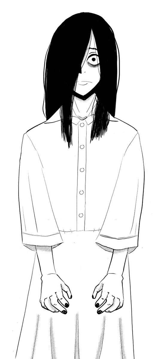 The inspiration Sadako Yamamura herself. I tried a different brush this time around definitely have to give it another go later...