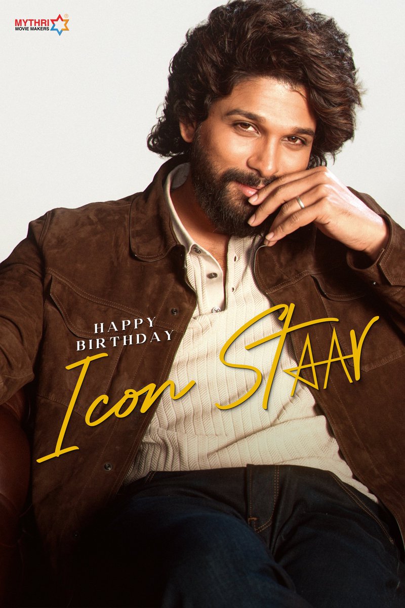 MythriOfficial's tweet photo. Happy Birthday to our dearest Icon Star @alluarjun ❤️‍🔥

Not just a star… a phenomenon that redefined Indian cinema 🔥

May you continue to conquer new heights with every film and make Indian cinema proud ✨ https://t.co/BWi3CEUmSb