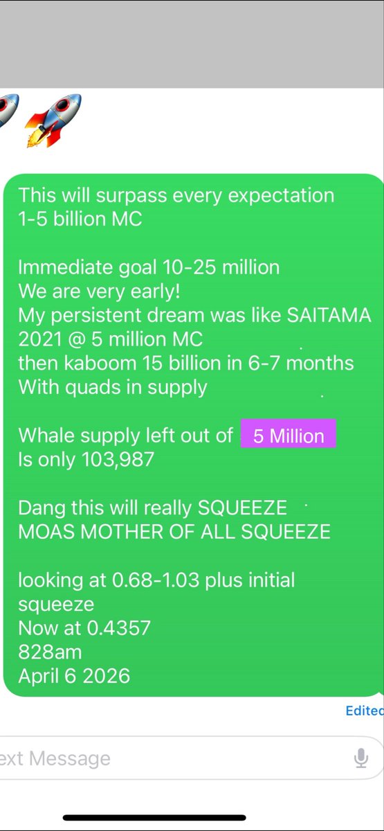 BudRante's tweet image. #initial run up $WHALE Miner
Utility: PREDICTION MARKET MC Billions
FYI: #Sports #UFC #Crypto

🚨
U missed #memecoins
$DOGE $SHIB $SAITAMA $PEPE

Very early
Only 2.6 million MC
Under 94,000 left in supply out of 5 million

Don’t get left behind
#CRYPTONews @YahooFinance 
@cnnbrk