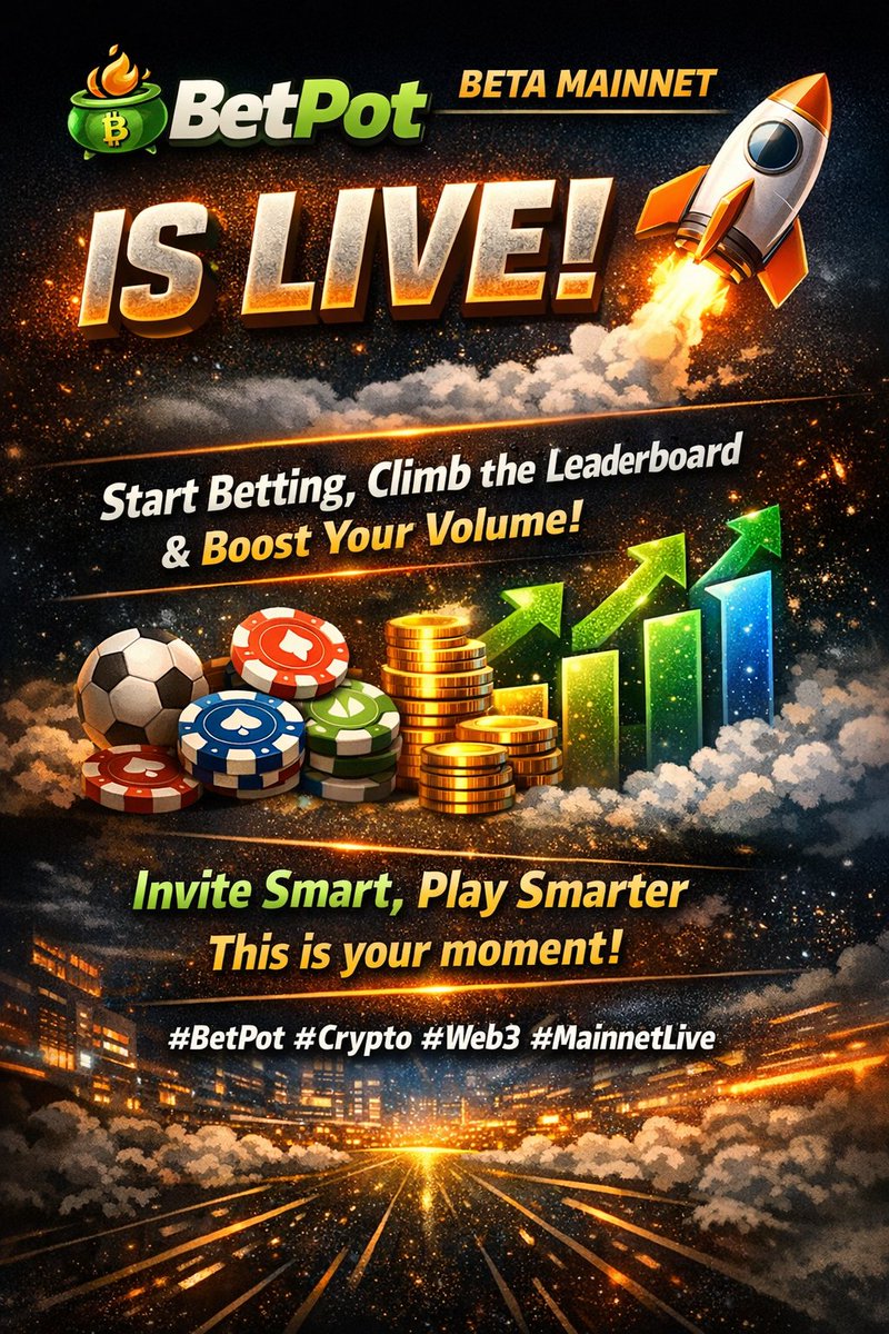 🚀 BetPot Beta Mainnet is LIVE!

Start betting, climb the leaderboard, and boost your volume with every move 📊🔥

Invite smart, play smarter 💰
This is your moment 👇
#BetPot #Crypto #Web3 #MainnetLive