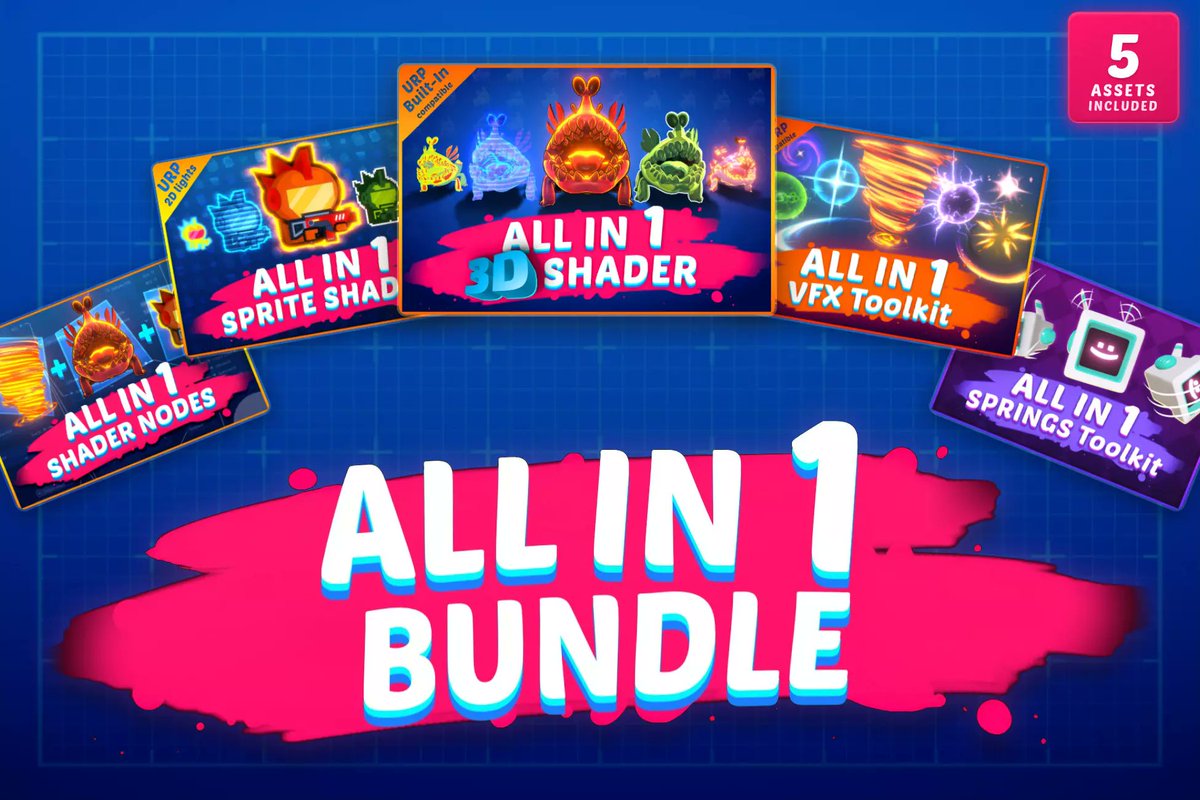 AssetLove's tweet image. これ”VFX作れる側に回れる”やつ😳
​
Unityで
👉 作る・試す・学ぶが全部つながってて
シェーダー&amp;amp;エフェクト作りの流れが一気に変わる
​
All in 1シリーズ丸ごと入った豪華バンドル
​
『All In 1 Bundle』
$175.95 =&amp;gt; $87.97    50%OFF🔥本日最終日
prf.hn/click/camref:1…
#Unity ゲーム開発 VRChat