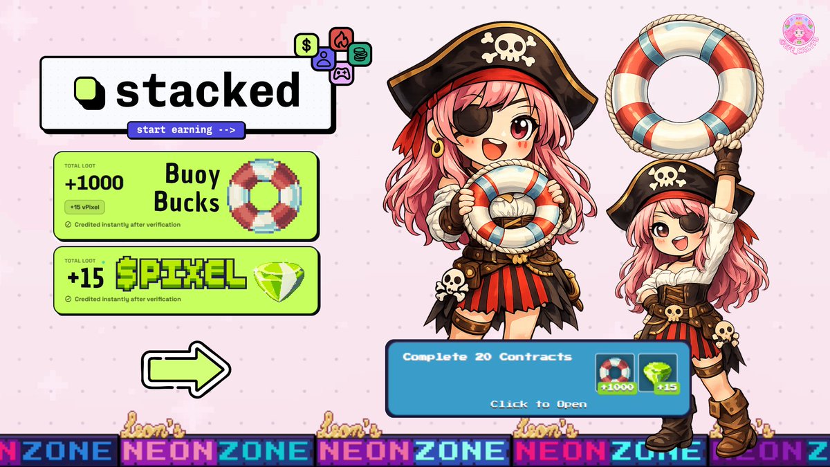 Efe_Calyps's tweet image. Another @stacked_app quest I’m working on is this one from the Merchant Boat Contracts board ⛵✨

✅ Quest: Complete 20 contracts at the Pier
🎁 Reward: +1000 Buoy Bucks and +15 $PIXEL

This is one of the harder quests for me, because Merchant Boat Contracts can have very