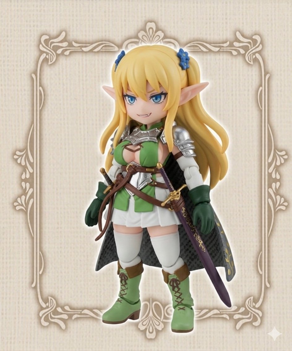 Yuuki_MSE's tweet photo. 空想リンクトラベラーズ  
『エルフ・セレクション』始動！

作品の垣根を超え、様々なエルフをLT規格で立体化したら…？という夢の企画。

特徴的な長い耳や繊細なシルエットを、このサイズにどう落とし込むか。並べて飾った時の統一感がたまらないはず！

#AIart https://t.co/S8bUwNEYwV