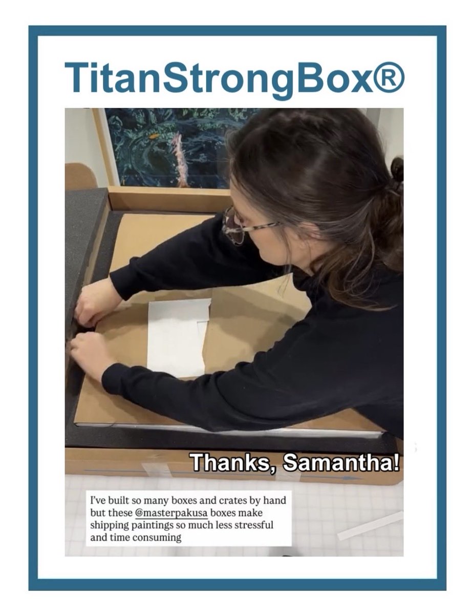 Masterpak2019's tweet photo. Our friends &amp; artist followers are our best endorsements. TitanStrongBox® - easy assembly, eco-friendly, cost effective, solid multi-layered protection for safe, secure shipping. 🖼️🎨
https://t.co/LoBZ9X0TYn https://t.co/5Bw09We54o