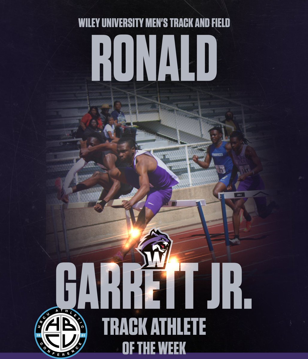 WileyAthletics's tweet image. Congratulations to Ronald Garrett Jr. on earning his second @HBCUAC Track Athlete of the Week award. #FeartheClaws #WhereWinnersThrive #HardWorkPaysOff #GoForthInspired