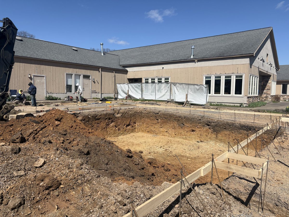 Busy day started with a full driving range mow, drag and mow some fairways, mowing rough, and most importantly the swimming pool excavation began!!