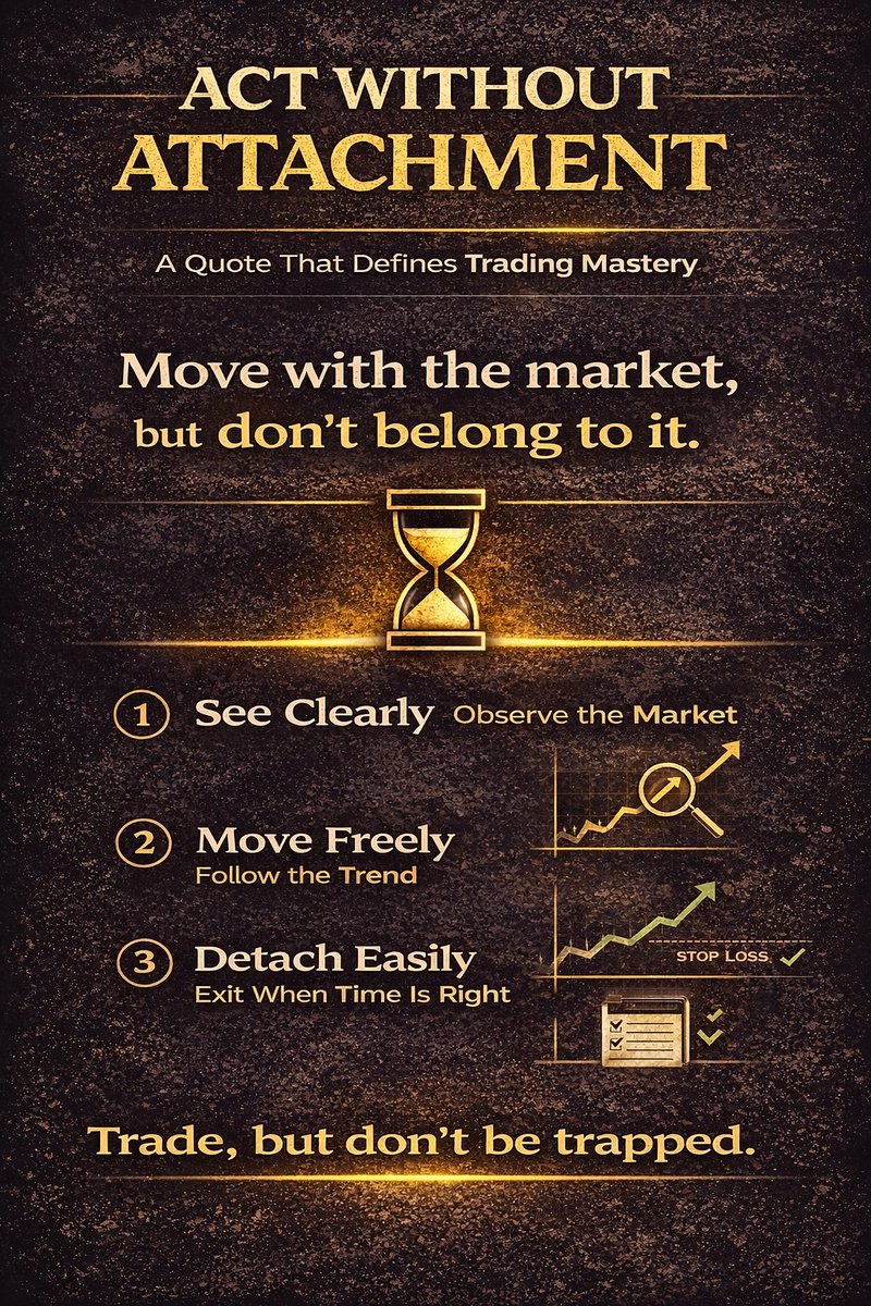 gl_trader97947's tweet photo. Most traders are attached.

To price.
To opinions.
To outcomes.

That’s why they lose.

Be involved.
But never attached.

⏳ https://t.co/ckDKUJKeXr