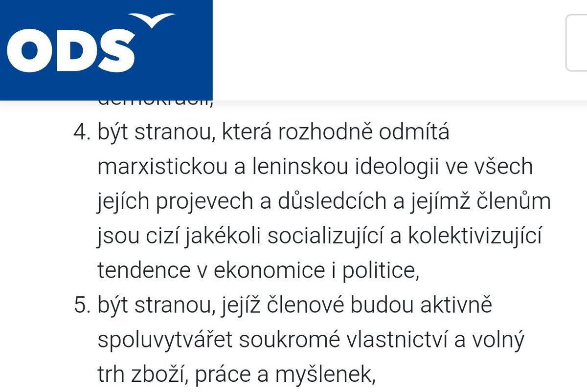 TEAPARTYcz's tweet photo. On to sice předseda ODS neví, ale všímavý čtenář si může zjistit, že privatizace České televize a rozhlasu je zapsaná v hlavních cílech ODS podle samotných stanov strany. A to hned ve dvou bodech.

Stanovy si ale prostudovali naposledy, když vylučovali VKml. https://t.co/ZPED2KcyCD