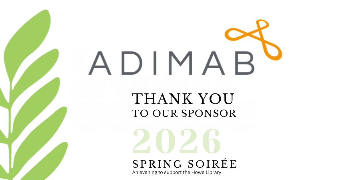 howelibrary's tweet photo. A big thank you to Adimab for sponsoring our Spring Soiree! 🌷 We’re excited to celebrate this Friday, April 10 at 6:00 p.m. Come join us!  Get your tickets today! https://t.co/SFL3y8DO2u https://t.co/vF3VZtTzYB