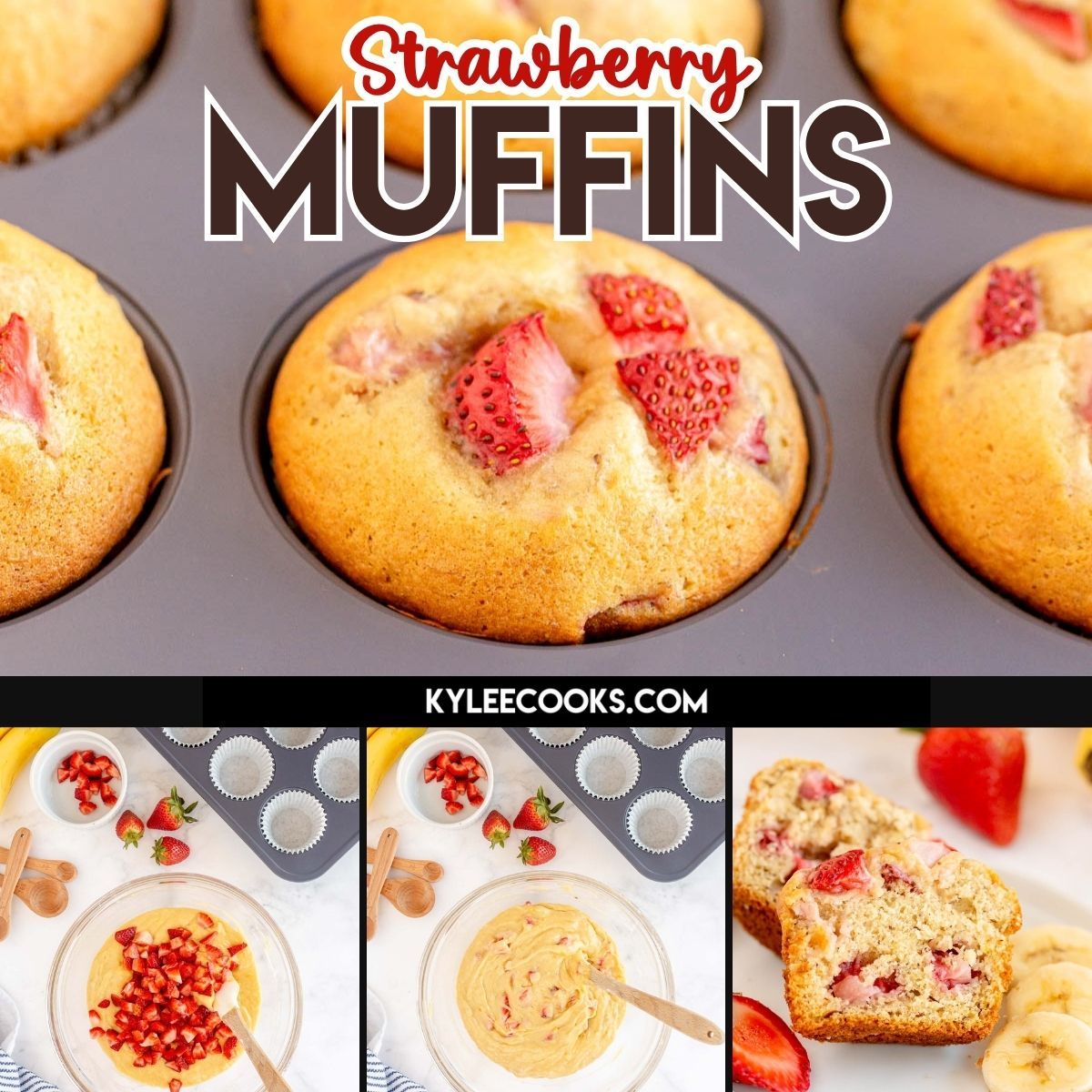 kyleecooks's tweet photo. Fresh strawberries, soft fluffy batter, golden tops, and gone before the pan has cooled. Strawberry Muffins are the quick bake that earns a permanent spot in the rotation. 🍓 #StrawberryMuffins #EasyBaking #kyleecooks https://t.co/LHZK2yjJTk https://t.co/I8m8aGwmLZ