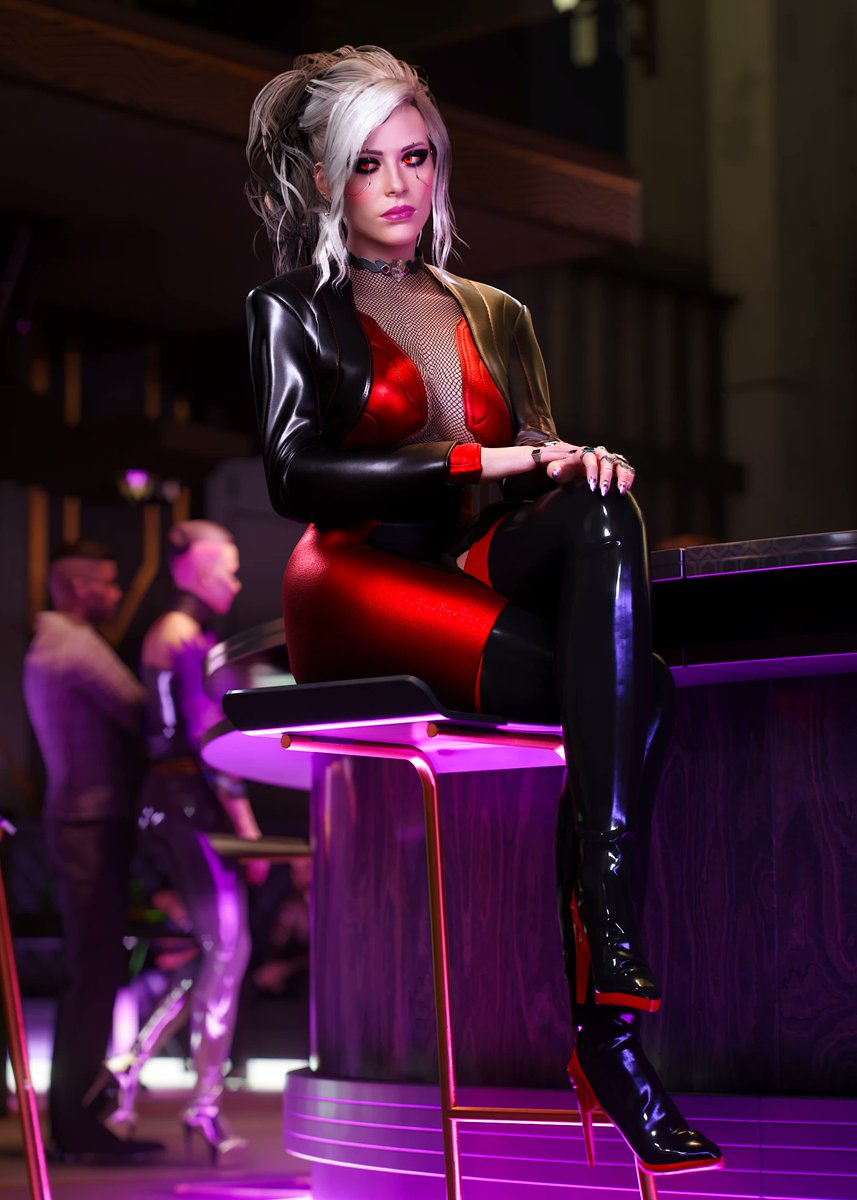 therockergf's tweet photo. My OC ZV and my husband @RevsPhotomode's OC Cass in Cyberpunk 2077. #TPMPeople #Cyberpunk2077 https://t.co/NnZwU523DJ