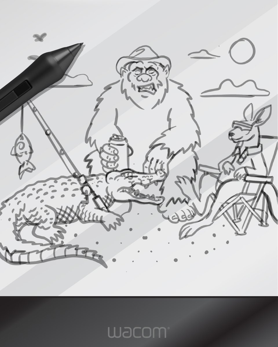 philustrations's tweet image. Respect The Locals 🦘🐊 Back 2 Basics Adventures wanted a scene packed with Aussie character,  this is what happened. A Yowie, a croc, a kangaroo, and a campfire. Swipe to see the full build.

#AustralianDesign #MerchDesign #Illustration #RespectTheLocals #RamskillDesignStudio