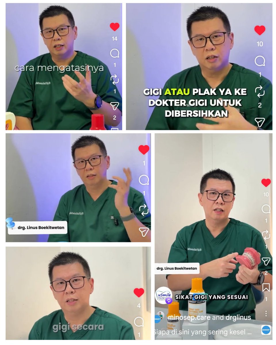 DrgLinus's tweet photo. Narasumber Minosep Oral Care di Instagram dan TikTok 13,14,15,16,31 Maret, 5 April 2026.

Thank you Minosep 🫰🏻

#minosep #obatkumur #drglinus #narasumber #perawatangigi https://t.co/Z8B9uWIiHF