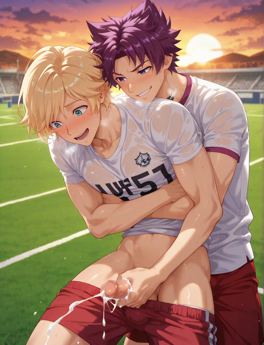HiroA_IA's tweet photo. Hunter and Yoichi 💛​💜​
More content on my patreon link in my profile☝️
#NSFWYAOI #CampBuddy #HunterSpringfield #YoichiYukimura #R18 #AIart https://t.co/MruMDQz2pn