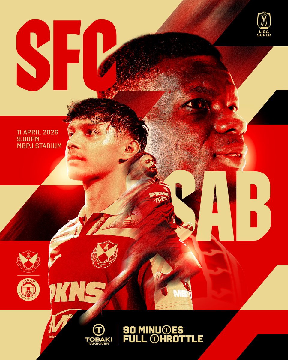 selangorfc's tweet image. Skuad #SFC bakal menerima kunjungan Sabah FC untuk perlawanan #LS22 pada Sabtu ini. Ayuh, gemuruhkan sorakan bersama dalam misi mencari 3️⃣ mata seterusnya! 💪 

Perlawanan #SFCSAB ini juga merupakan 𝐓𝐎𝐁𝐀𝐊𝐈 𝐓𝐀𝐊𝐄𝐎𝐕𝐄𝐑: 9️⃣0️⃣ 𝙈𝙞𝙣𝙪𝙩𝙚𝙨. ⚽️ 𝙁𝙪𝙡𝙡