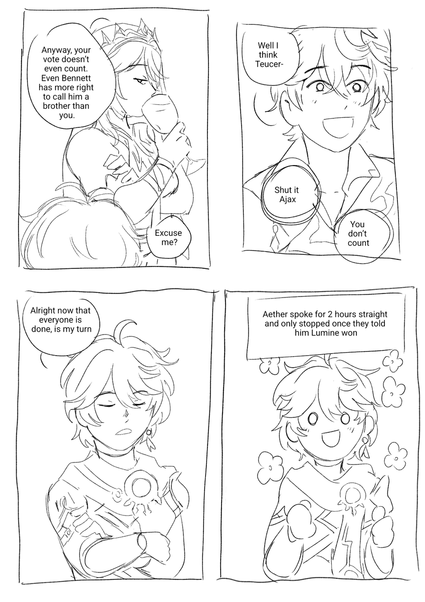 Peradeagua1's tweet image. Translation of the comic about younger siblings
Sería poner muchos hashtags... solo se me ocurrieron estos
#GenshinImapact #genshinfanart