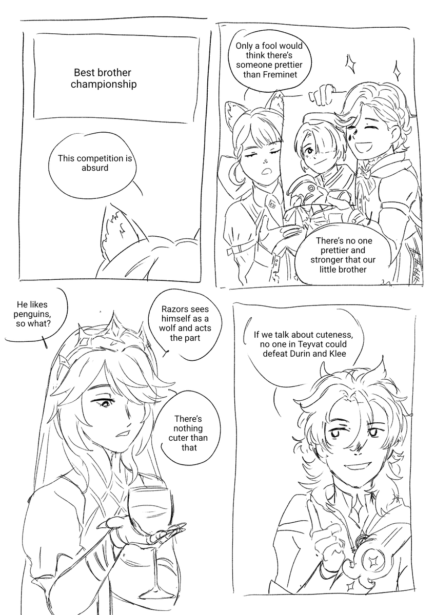 Peradeagua1's tweet image. Translation of the comic about younger siblings
Sería poner muchos hashtags... solo se me ocurrieron estos
#GenshinImapact #genshinfanart