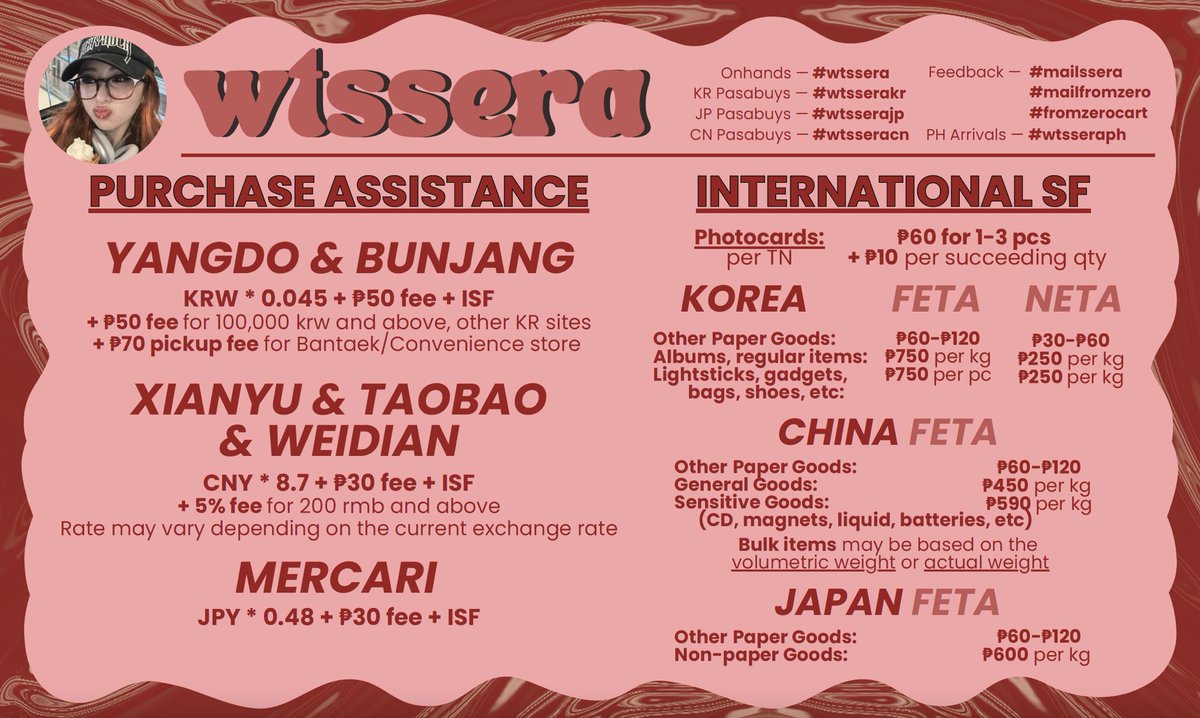deasbox's tweet photo. ✿ hi, i’m dea ( @wtssera ) .ᐟ and i do purchase assistance and box sharing / address rental for KR, CN, &amp; JP !

⟢ feedbacks #mailssera #mailfromzero #fromzerocart
⟢ ph arrivals #wtsseraph
⟢ carrd https://t.co/Ss7WnO6PPl https://t.co/UacaRhKE9E