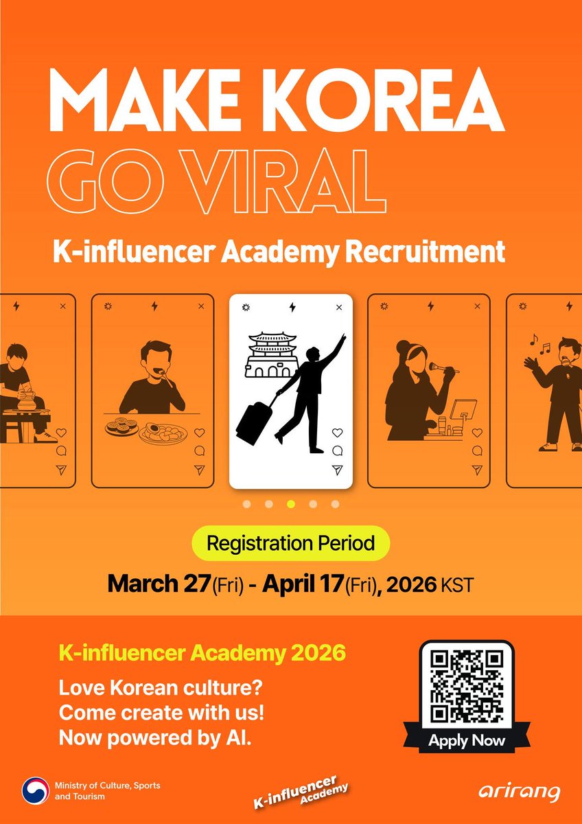 Hangul_Yoja's tweet photo. Recruitment for Members of the 2026 K-influencer Academy
##koreanembassysocialmedia https://t.co/0hVHqgNBur