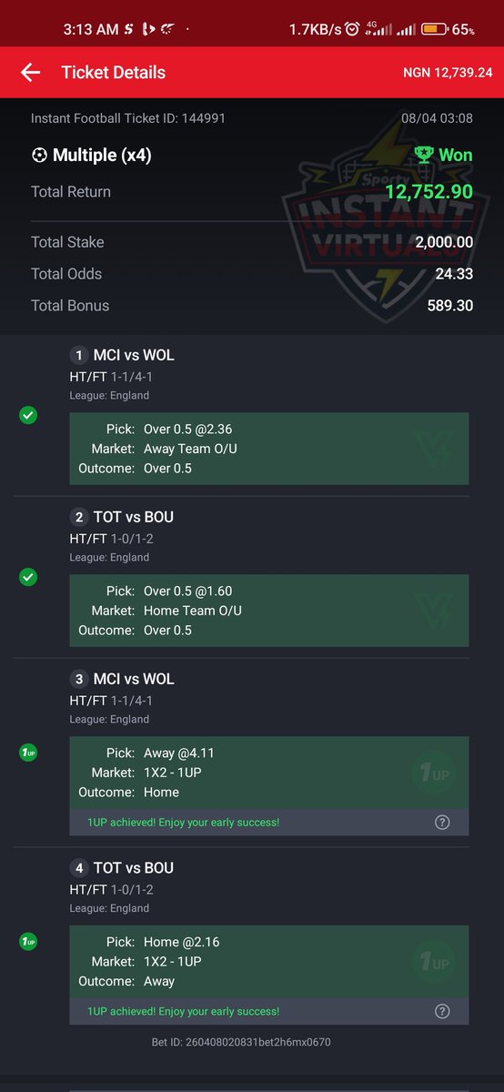 hotgeezy911's tweet photo. @SportyBetNG I won a virtual bet and my money wasn't added to my balance https://t.co/6gZlXGYuBf