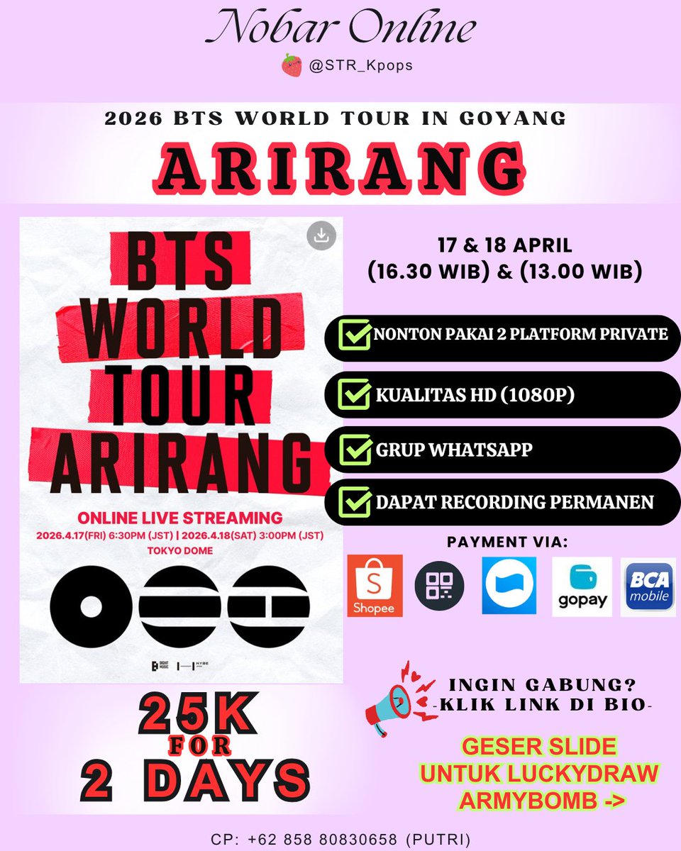 NOBAR BTS ARIRANG, EXO PLANET EXHORIZON tweet media
