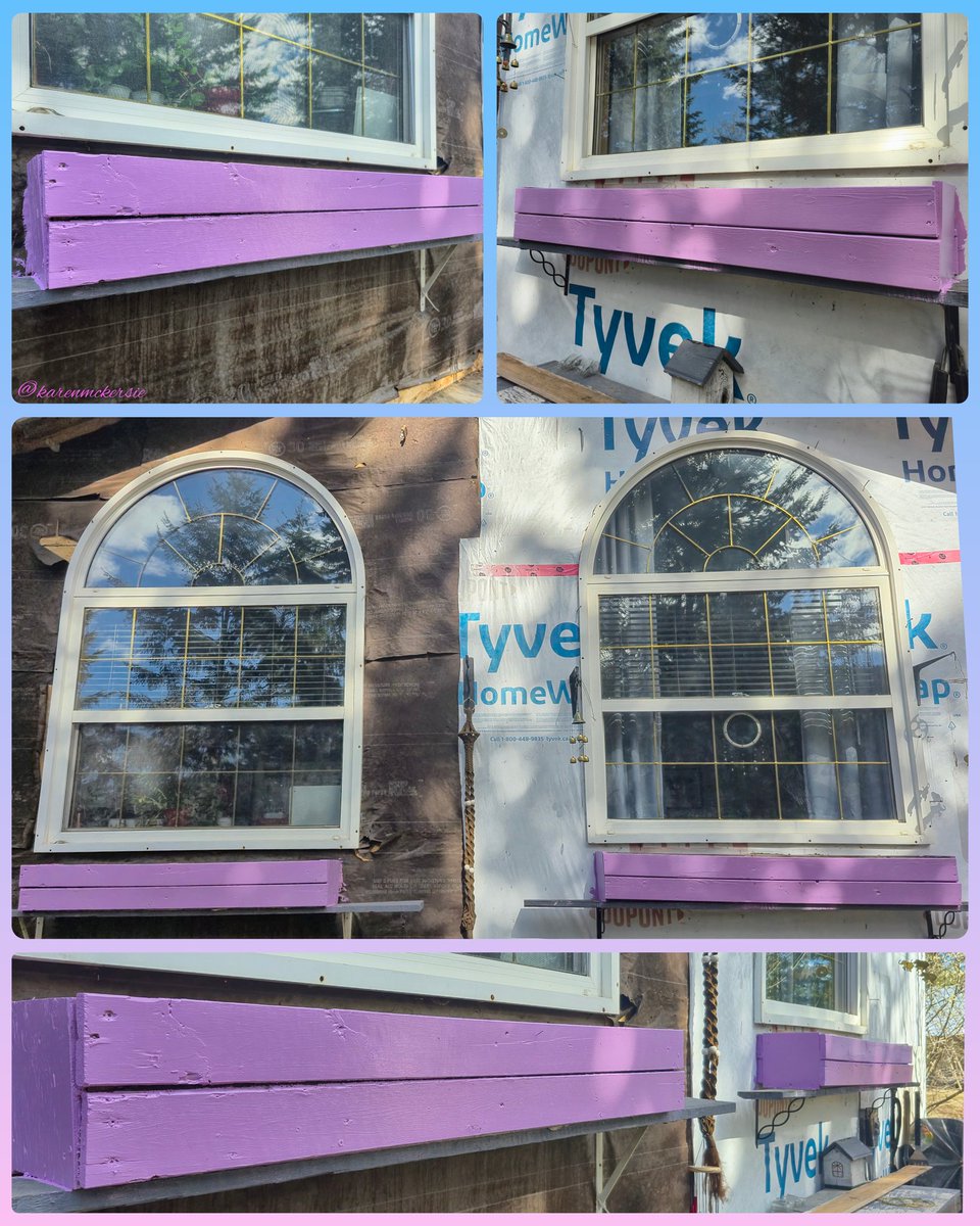 karenmckersie's tweet image. 👩‍🦳💜🪻🌷 I love spring &amp;amp; the color Pink/Purple and was happy to get outside today to paint my front window Flower Boxes. I Love how the color really Pops, can't wait to see them with flowers! 💜🩷🌸🪻🌷 #Spring #Paint #Windowboxes #Flowers #Purple