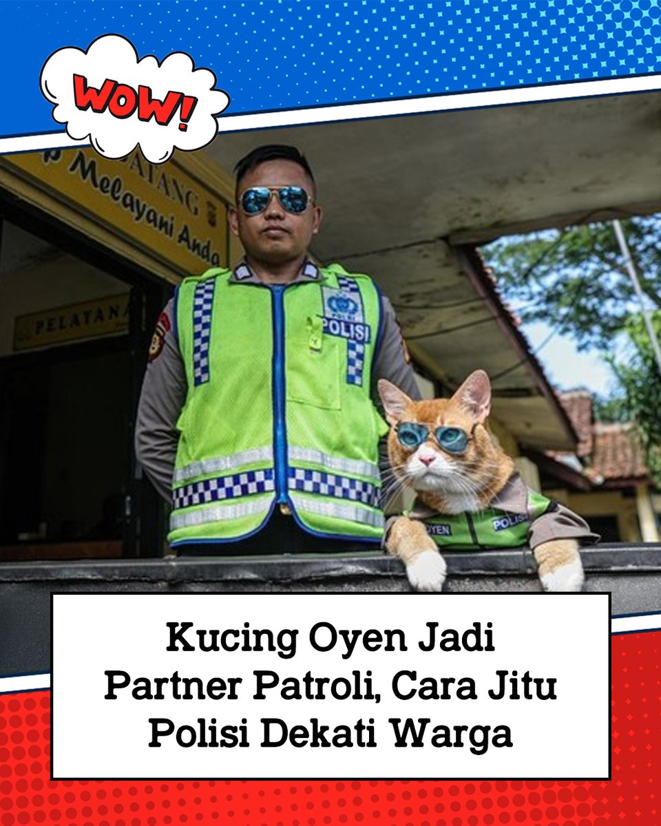 wownewsofc's tweet photo. Polisi patroli bareng kucing oyen jadi cara unik mendekatkan diri ke warga dan menciptakan suasana lebih santai serta akrab di lapangan

#PolisiHumanis #KucingOyen #Patroli #Polri https://t.co/XPfYdQ7Cr7