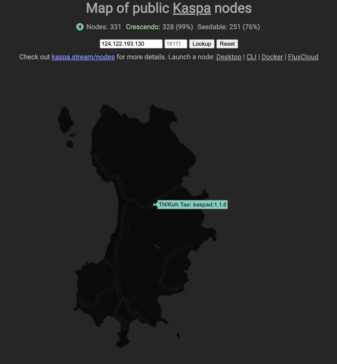 Lol interesting to see there's a $KAS node all the way at Koh Tao