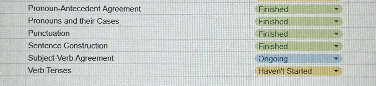 aesyulii's tweet image. today's review sesh: sub-verb agreement  📝