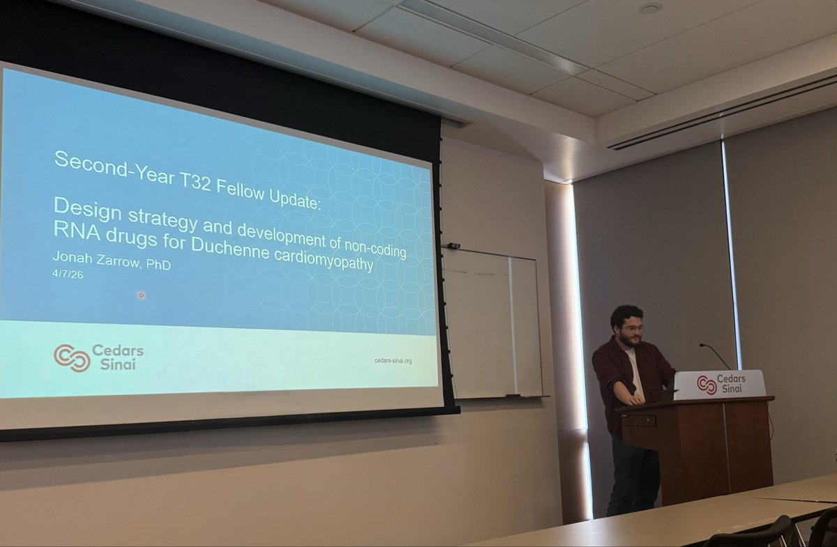 MarbanLab's tweet image. Today’s @SmidtHeart #Research Series featured 2 trainees on our @NIH #T32: Adarsh Balaji, PhD &amp;amp; Jonah Zarrow, PhD on their groundbreaking work to create novel #RNA drugs based on #exosome cargo under the mentorship of @rrogerslab.