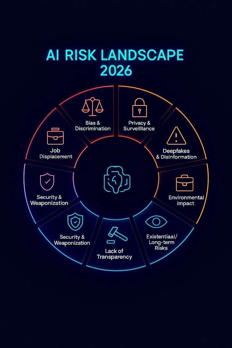 Ronald_vanLoon's tweet image. #AI Risk Landscape 2026
by @Khulood_Almani
 
#Privacy #Infosec #ArtificialIntelligence #MachineLearning #ML