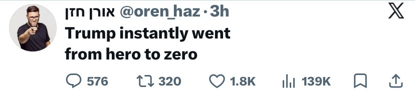 Israelis are fuking losing it lol, the whole country were counting down trump bombing Iran 😂😂