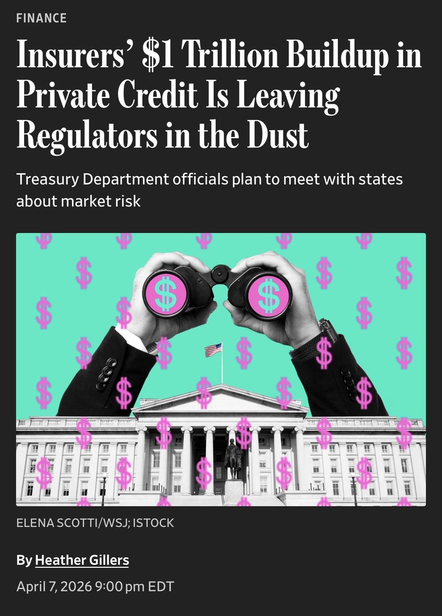 NickNemo17's tweet image. People said regulators would never listen. $1 trillion in private credit on insurer balance sheets and Treasury is finally meeting with states about market risk. They’re listening.
@hgillers