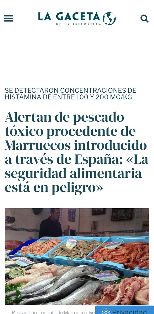 Éramos una de las principales potencias pesqueras del mundo. Pero ahora tenemos que importar mierda envenenada porque otros nos lo han impuesto y nosotros nos hemos dejado, y éste es sólo un ejemplo de tantos.