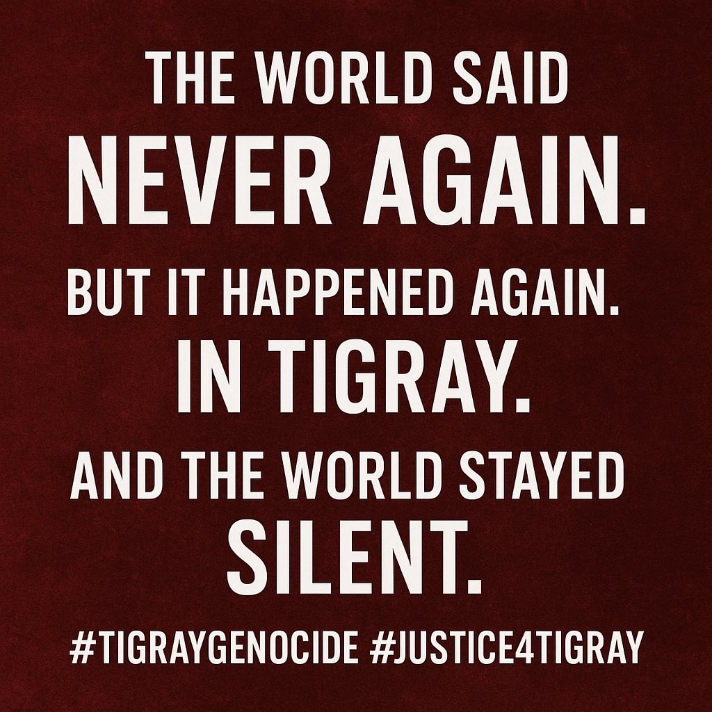 Romhai_H's tweet image. Day 1982 of the #TigrayGenocide:

This is the moment for global leaders:
•Recognize the #Tigray genocide
•End the blockade
•Restore basic services
•Ensure safe return of #Tigrayan IDPs
The crisis in #Tigray is deepening!

#Justice4Tigray

#TigrayIsSuffering