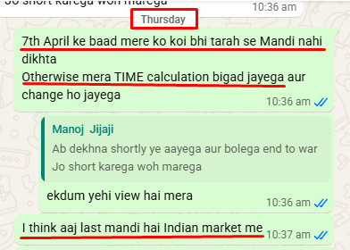 sharadjhun's tweet image. Time Window of 7-9th worked like a Magic !

Not only Prediction but Carrying Risk Managed Naked LONGS across all Members' Group into the Event, when the World was Preparing for an "END of a Civilisation" 

#Crude Shorts too on Hold 

#GANN #Markets