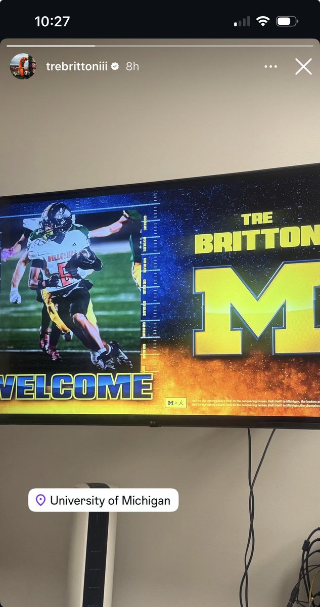 BriceMarich's tweet image. Belleville (Mich.) 2027 WR Charles Britton (@TreBrittoniii) visited #Michigan.

One of the top players in the state and holds over 30 offers in his recruitment.  

247sports.com/player/charles…