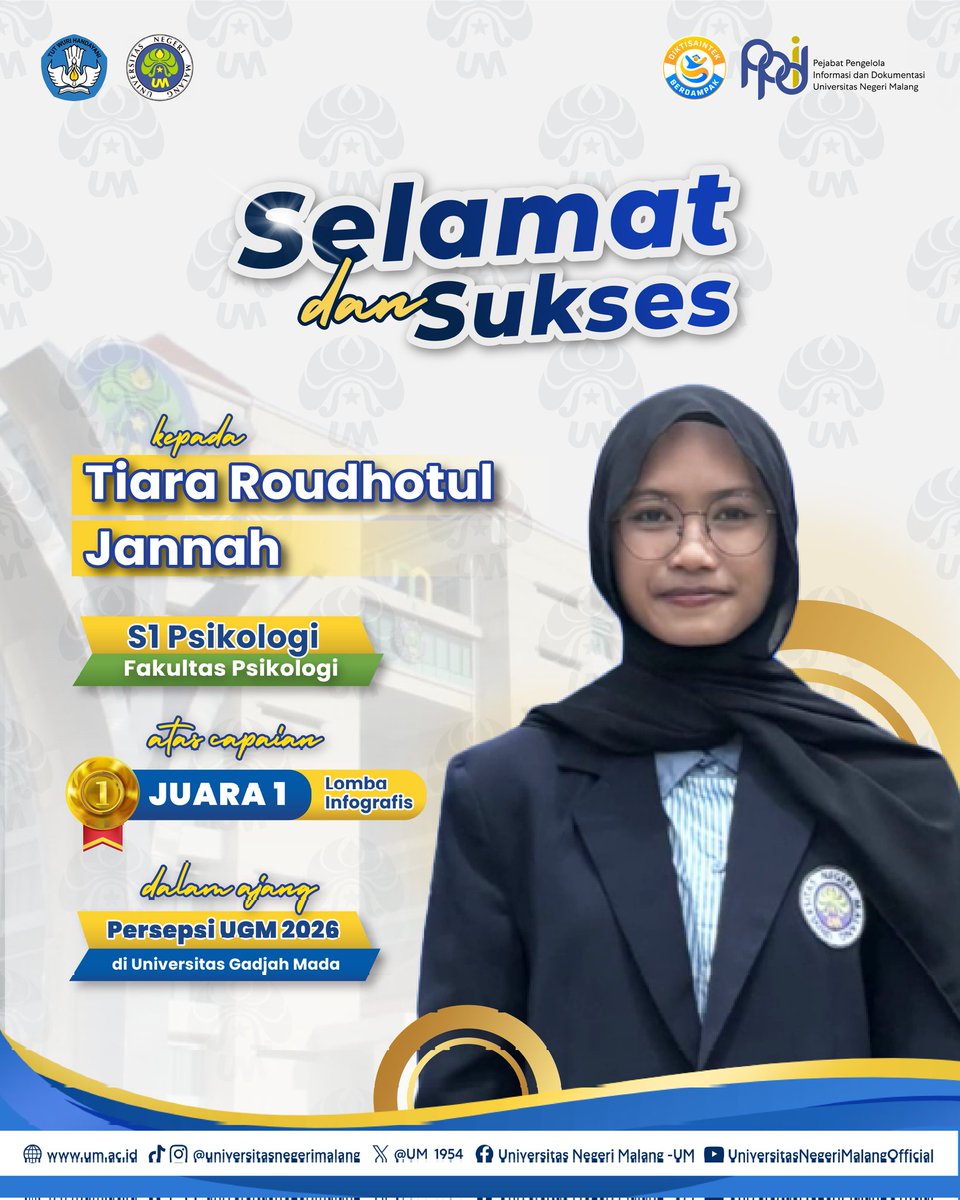 UM_1954's tweet image. #PrestasiUM

Selamat dan sukses kepada para Mahasiswa UM atas capaiannya meraih berbagai prestasi yang luar biasa!👏🏻

Semoga dapat terus menginspirasi dan mengharumkan nama kampus tercinta✨

#UM
#universitasnegerimalang
#ExcellenceInLearningInnovation
#KampusUnggulan