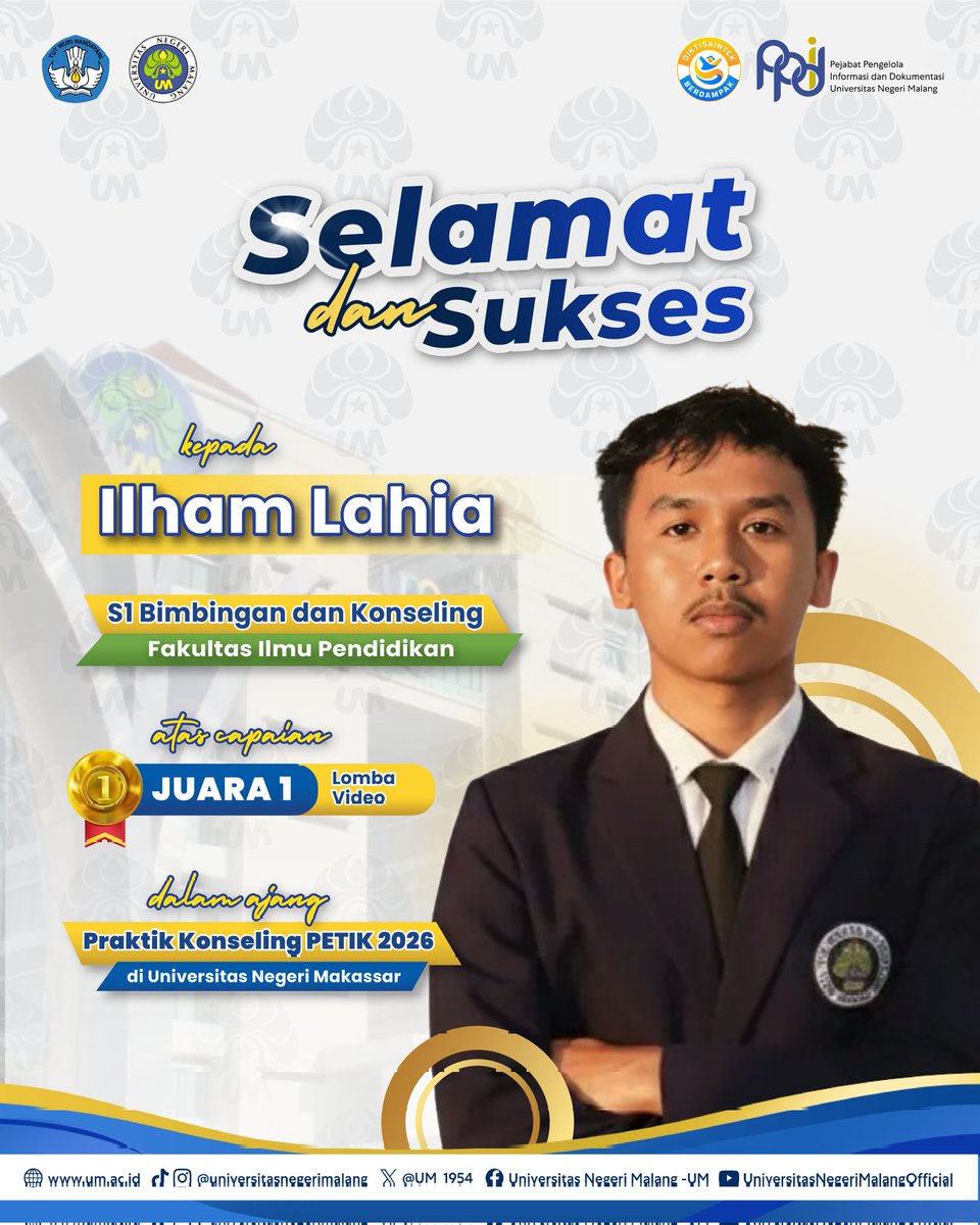 UM_1954's tweet image. #PrestasiUM

Selamat dan sukses kepada para Mahasiswa UM atas capaiannya meraih berbagai prestasi yang luar biasa!👏🏻

Semoga dapat terus menginspirasi dan mengharumkan nama kampus tercinta✨

#UM
#universitasnegerimalang
#ExcellenceInLearningInnovation
#KampusUnggulan