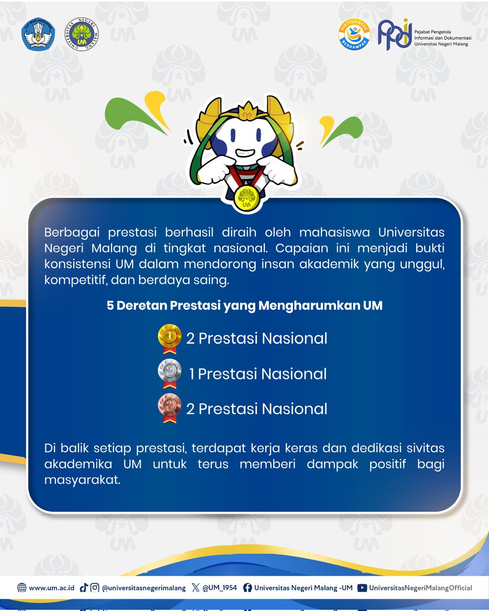 UM_1954's tweet image. #PrestasiUM

Selamat dan sukses kepada para Mahasiswa UM atas capaiannya meraih berbagai prestasi yang luar biasa!👏🏻

Semoga dapat terus menginspirasi dan mengharumkan nama kampus tercinta✨

#UM
#universitasnegerimalang
#ExcellenceInLearningInnovation
#KampusUnggulan