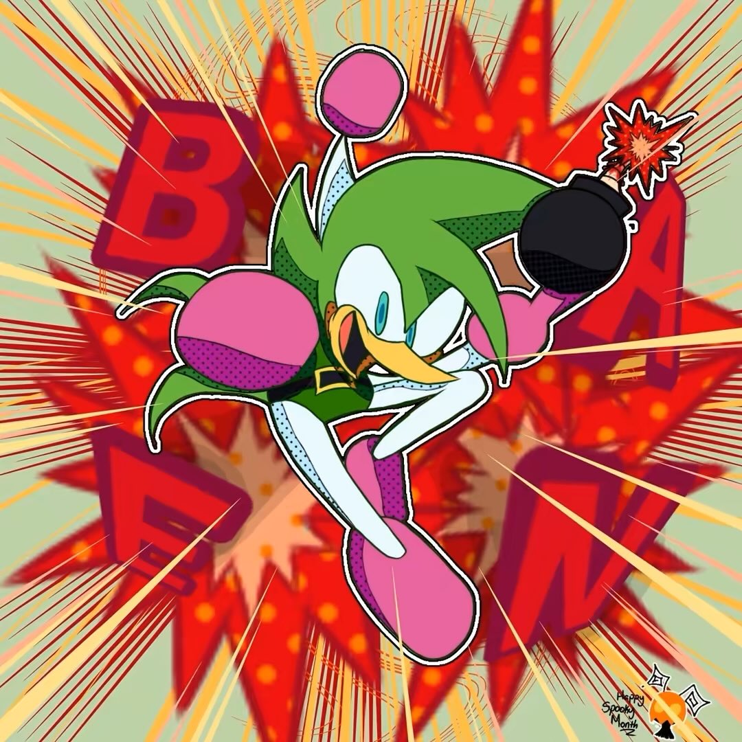 annoyinhousefly's tweet image. Yk everytime I think of honey I think of bean &amp;amp; bark because of fighters megamix. God these characters are just so cool 😭, here’s some old Halloween drawings of them 🪰🎃
#TeamHooligan #honeythecat #barkthepolarbear #beanthedynamite #art