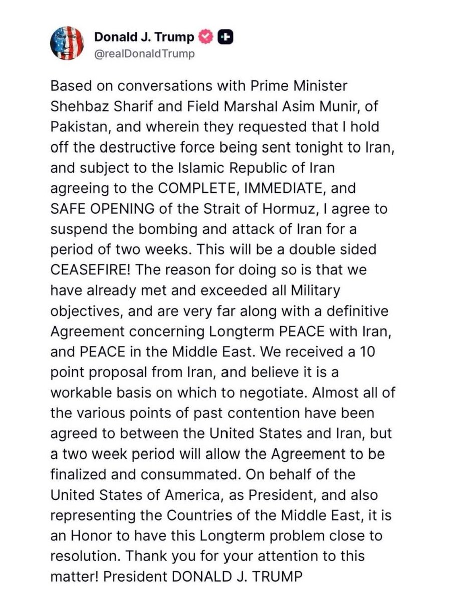 AmericaUpdateX's tweet image. 🚨BREAKING NEWS! 
🇺🇲⚔️🇮🇷Iran has agreed to a COMPLETE, IMMEDIATE, and SAFE OPENING of the Strait of Hormuz.