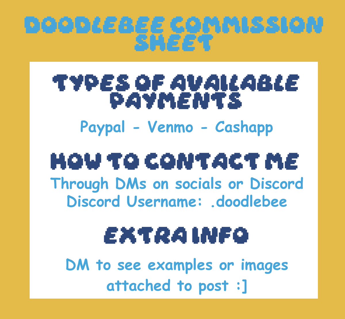 _Doodle_Bee_'s tweet photo. COMMISSIONS ARE NOW OPEN! I will have 3 slots open and will do my best to keep you all updated when slots open back up. https://t.co/zCozxqo2ek