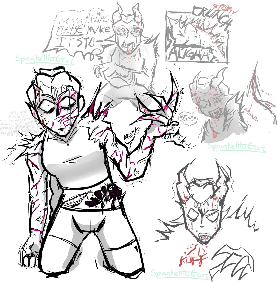 SpaghettioGorl's tweet image. // TW body horror !?!!! an BLOOD !? :p
i dont know what to call this  
#kpdh #rumikpdh #rumi