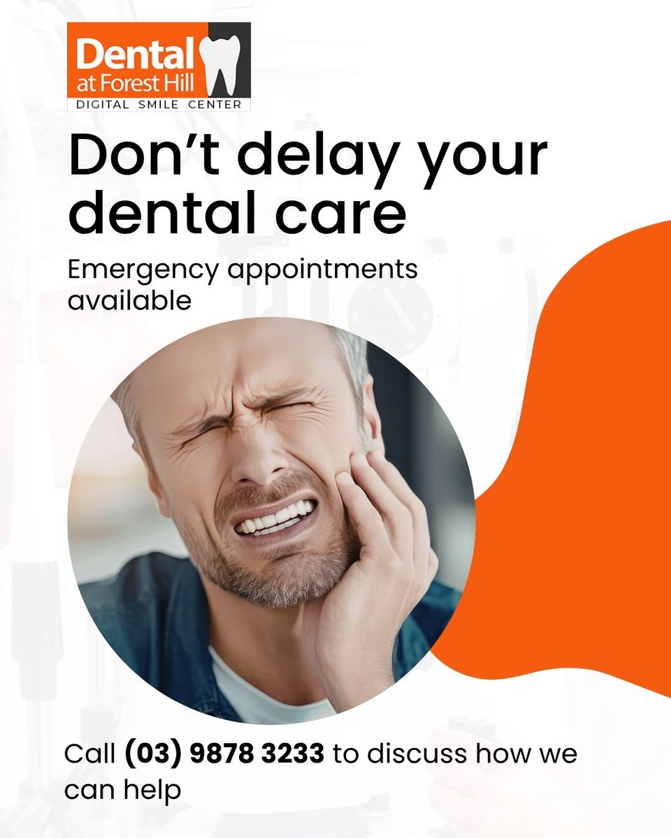dafhmelbourne's tweet photo. Don’t delay your dental care—emergency appointments available at Dental At Forest Hill.
#DentalCare #EmergencyDentist #DentalAtForestHill #OralHealth #HealthySmile #DentalAppointments #PreventiveCare #ToothEmergency #SmileBright #DentalHealthMatters #UrgentDentalCare https://t.co/ecogO3KCXL