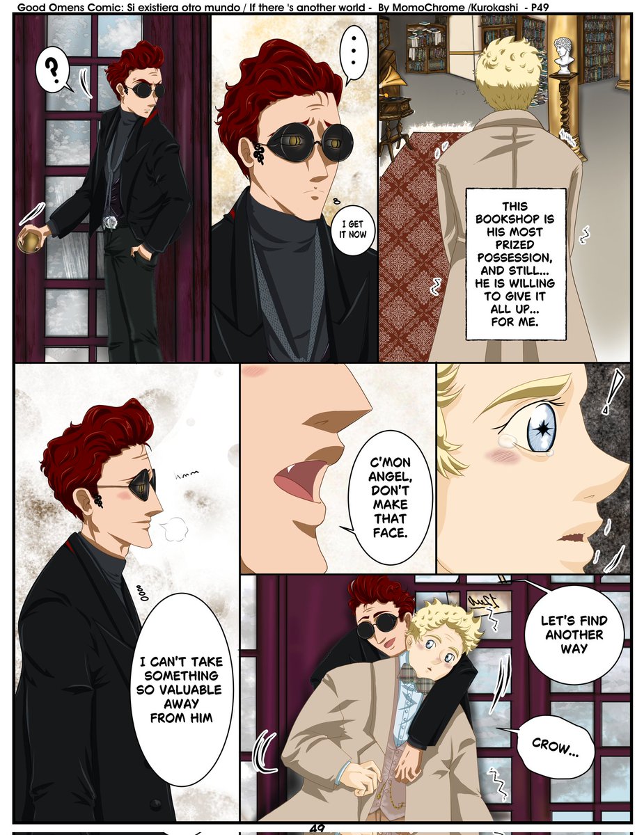 M0m0chr0me's tweet photo. Hoy es 7, y a Diosita le gustan los sietes, así que hoy hay actualización / Today is 7th, God likes sevens so, we have an update today 😌
#GoodOmens #Crumbs #FanComic Si existiera otro mundo/ if there's another world
P48&49 Spanish/English @kurokashi801 🐍♥️🪽
#goodthingshappen https://t.co/Y8Ka0TKua5