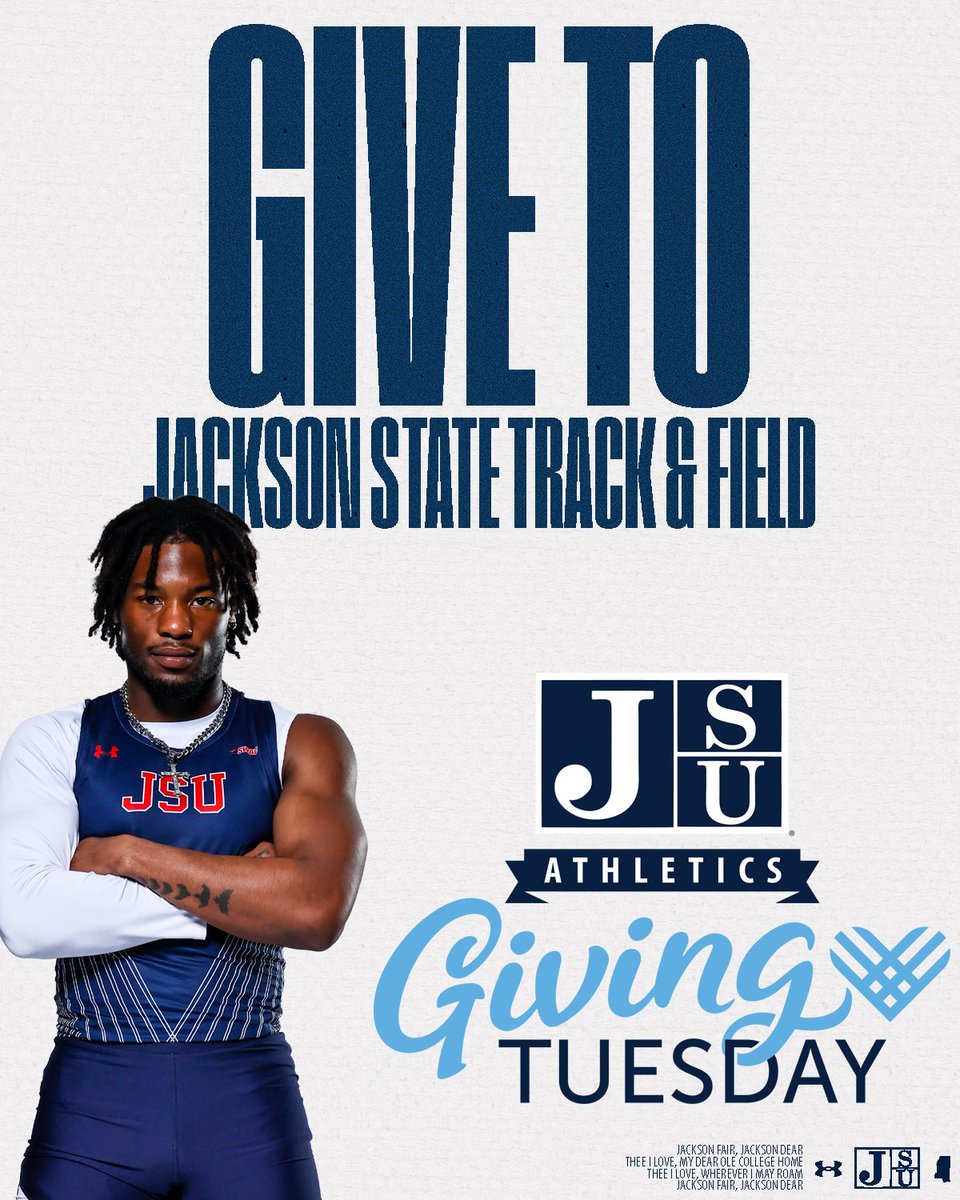 GoJSUTigersXCTF's tweet photo. There’s still time to give! Support Jackson State Cross Country and Track and Field 🏃🏾‍♀️🏃🏾‍♂️

Make your gift: https://t.co/cvcgFEfNjA

#JSUBy40 | #JSUBuildsChampions🐅 https://t.co/ifdebvHaQu